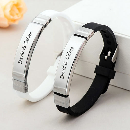 Engraved Matching Relationship Bracelets Set for Couples