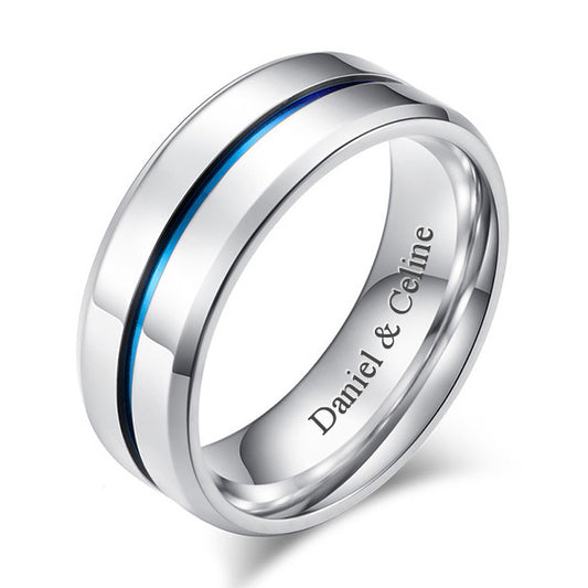 Customized Mens Promise Ring 8mm Titanium