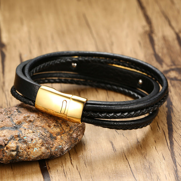 Engraved Promise Leather Bracelet for Him
