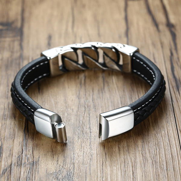 Personalized Leather Bracelet Valentines Gift for Him