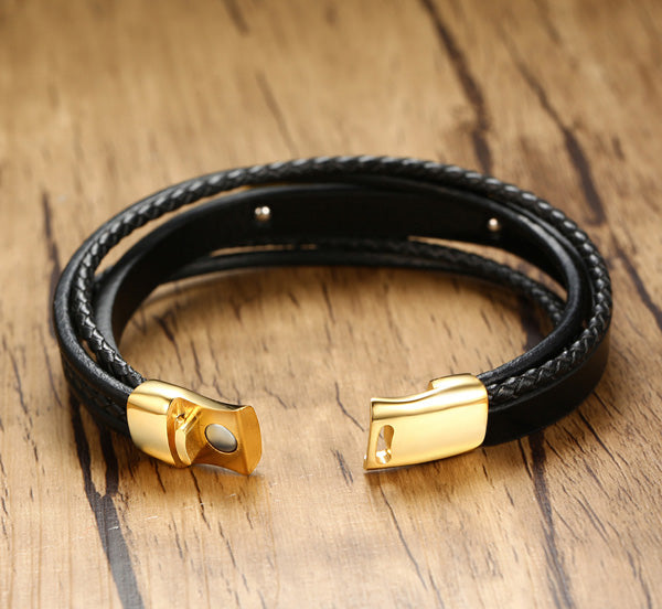 Engraved Promise Leather Bracelet for Him