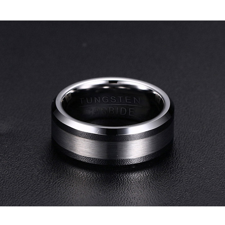 Mens Custom Name Ring Tungsten