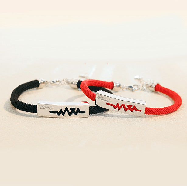 Heartbeat Relationship Bracelets Set for Couples