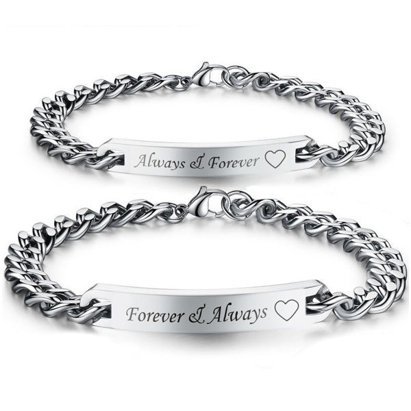 Matching Soulmates Couples Engravable Bracelet Set for 2