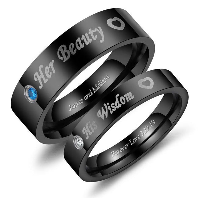 Custom Name Promise Rings for Couple