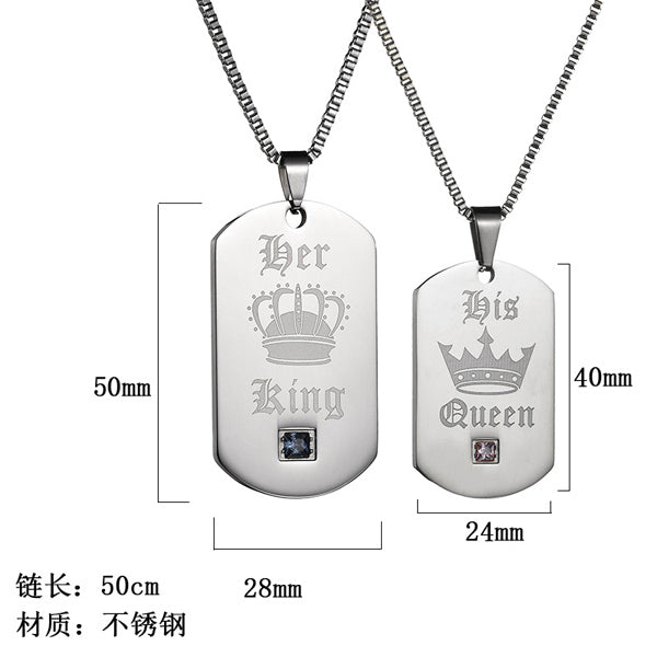 His Hers King Queen Crown Couples Promise Jewelry Set