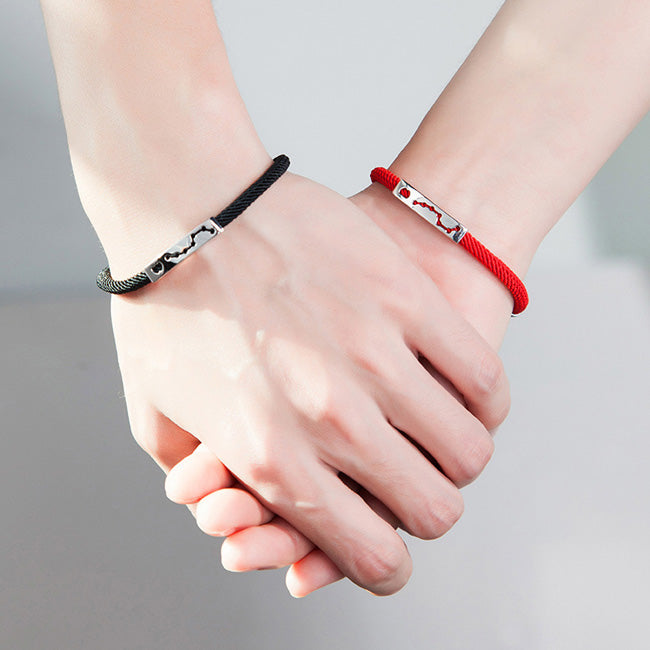Engraved Romantic North Star Bracelets for Couples