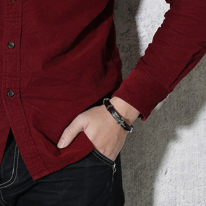 Engraved Anchor Mens Promise Bracelet Gift