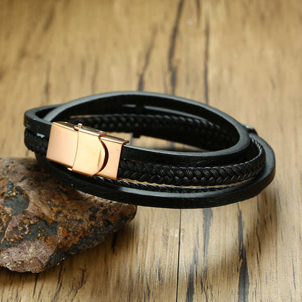PU Leather Wrap Promise Bracelet for Him