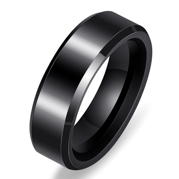 Matching Custom Engraved Ceramic Weddings Rings Set