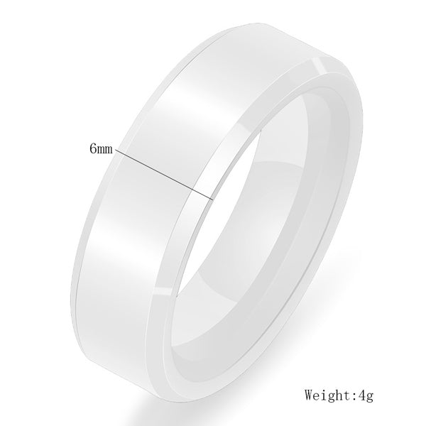 Matching Custom Engraved Ceramic Weddings Rings Set