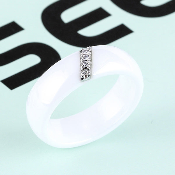 Anti-allergic Ceramic Matching Wedding Bands with Engraving