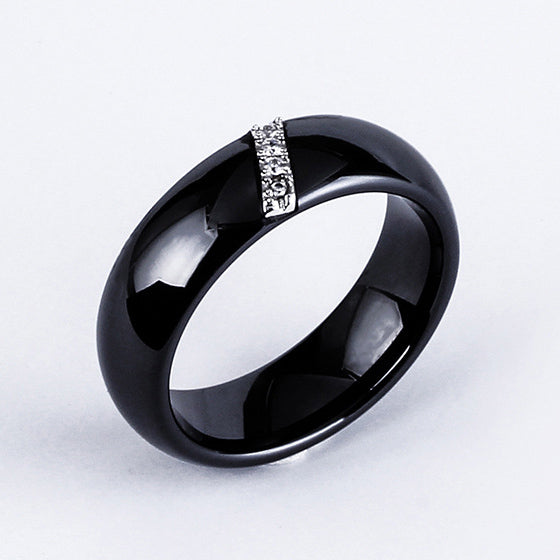 Anti-allergic Ceramic Matching Wedding Bands with Engraving