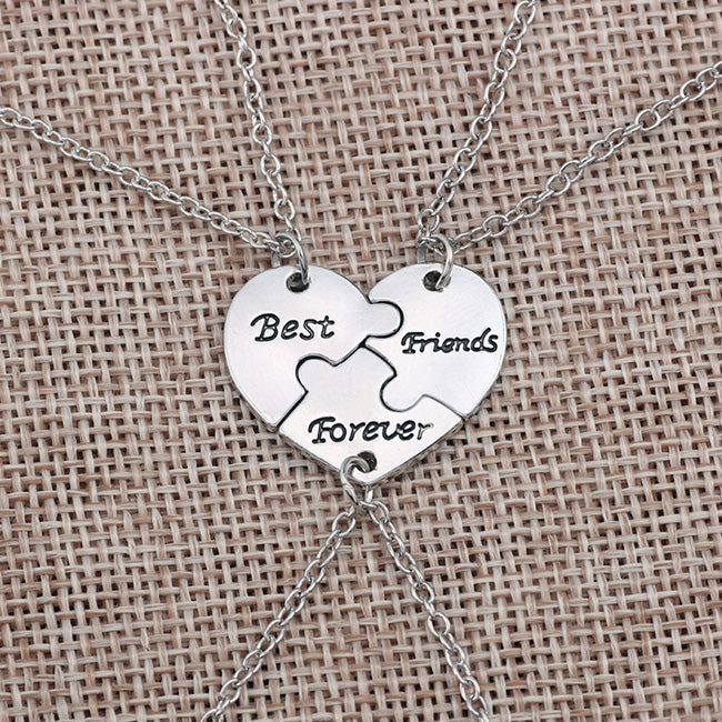 3 Best Friends Forever Puzzle Necklaces - Engraved Gift Set