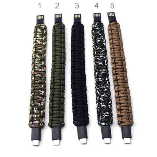 USB Cable Paracord Bracelet Gift for Camping Lover