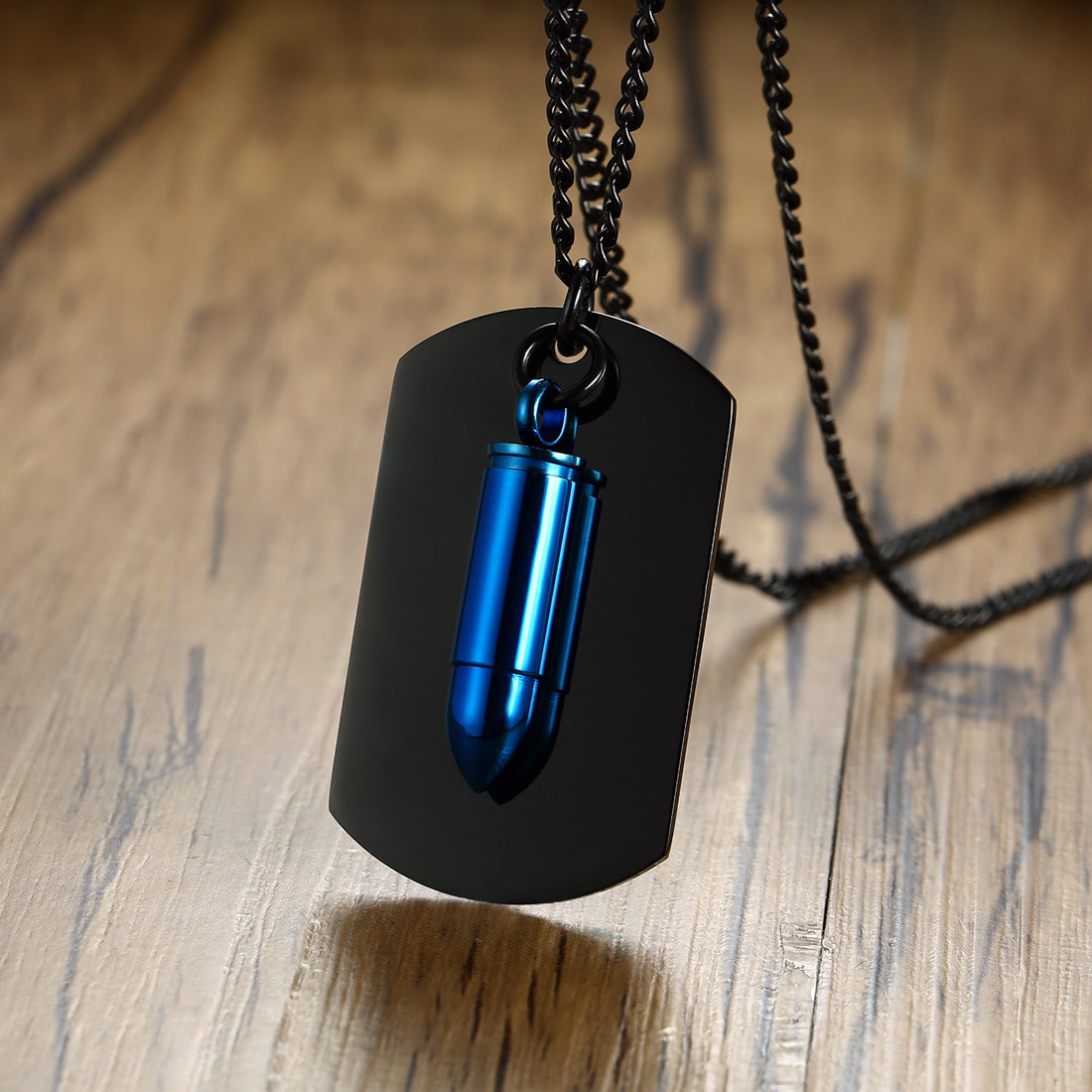 Nametag Urn Cremation Bullet Necklace for Men