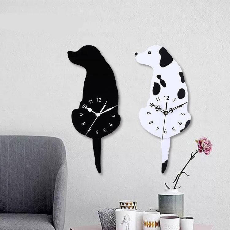 Hanging Dog Tail Silent Pendulum Wall Clock – Playful Canine Design