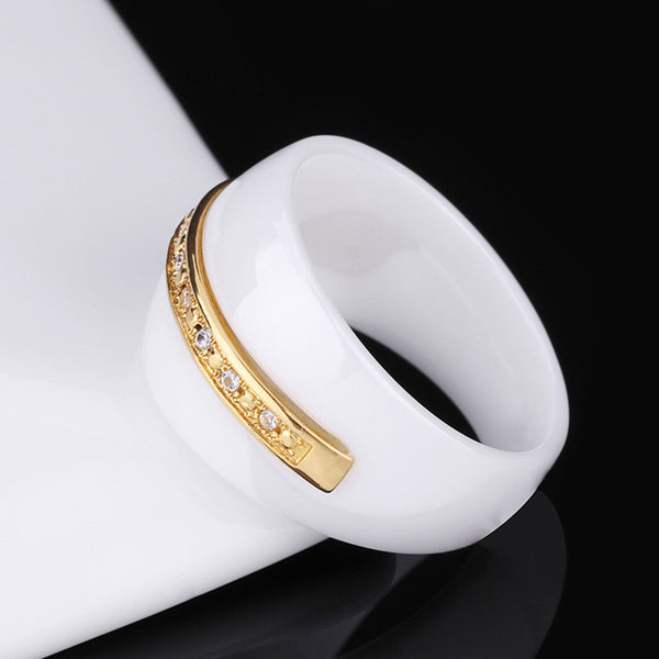 Custom Engraved Ceramic Promise Rings Set for 2