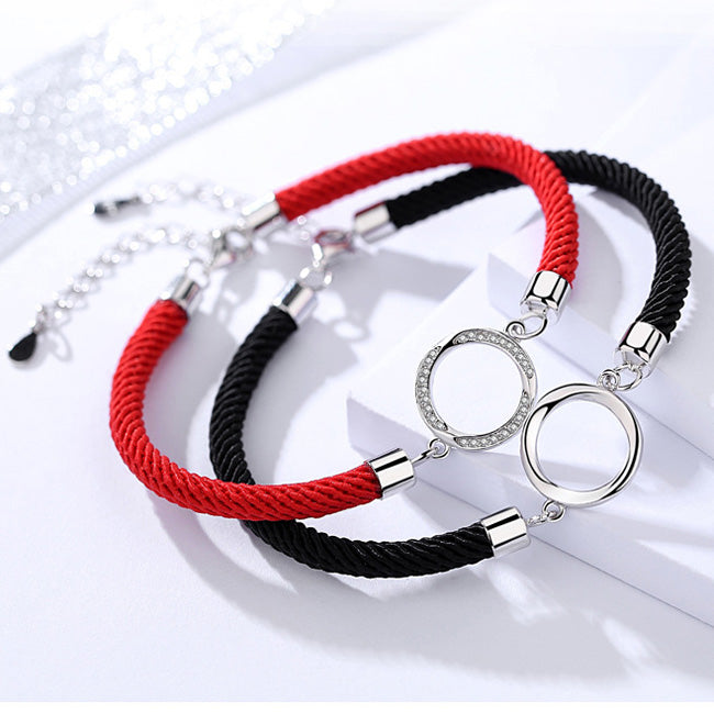 Engraved Sterling Silver Couple Bracelets Gift