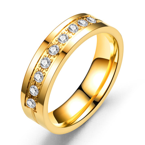 Gold Plated Anti-allergic Couples Promise Rings Set
