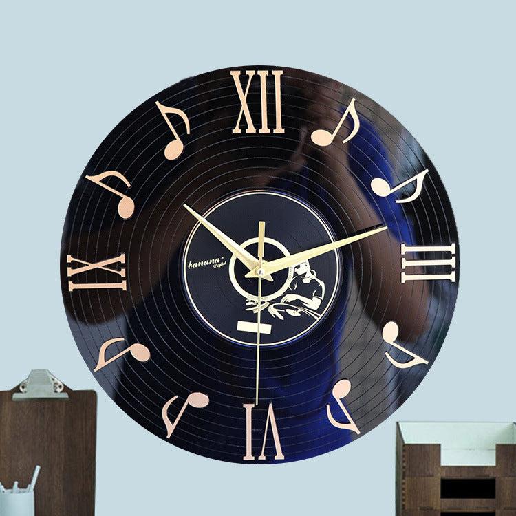 Roman Numeral Music-Note Silent Wall Clock — 12" Acrylic