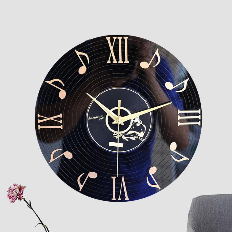 Roman Numeral Music-Note Silent Wall Clock — 12" Acrylic