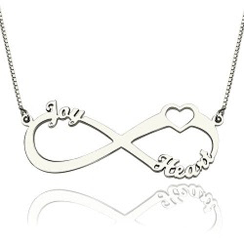 Infinity Heart Name Necklace K Gold Sterling Silver