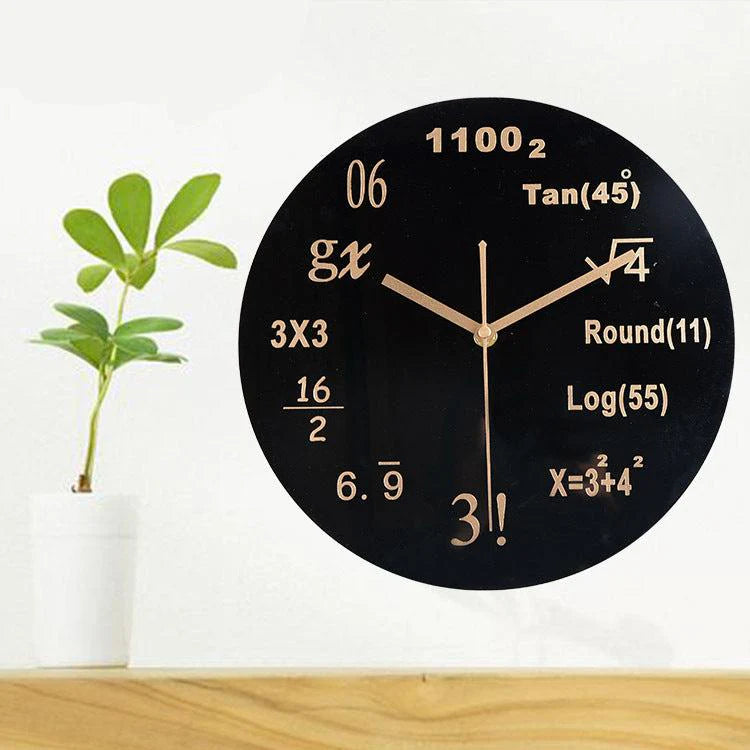 Mathematics Themed Silent Wall Clock – Stylish & Intellectual Design