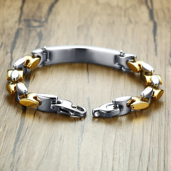 Engraved Relationship Bracelet for Guys Stainless Steel