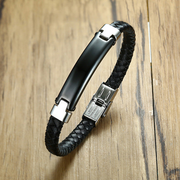 Personalized Leather Bracelet Gift for Him