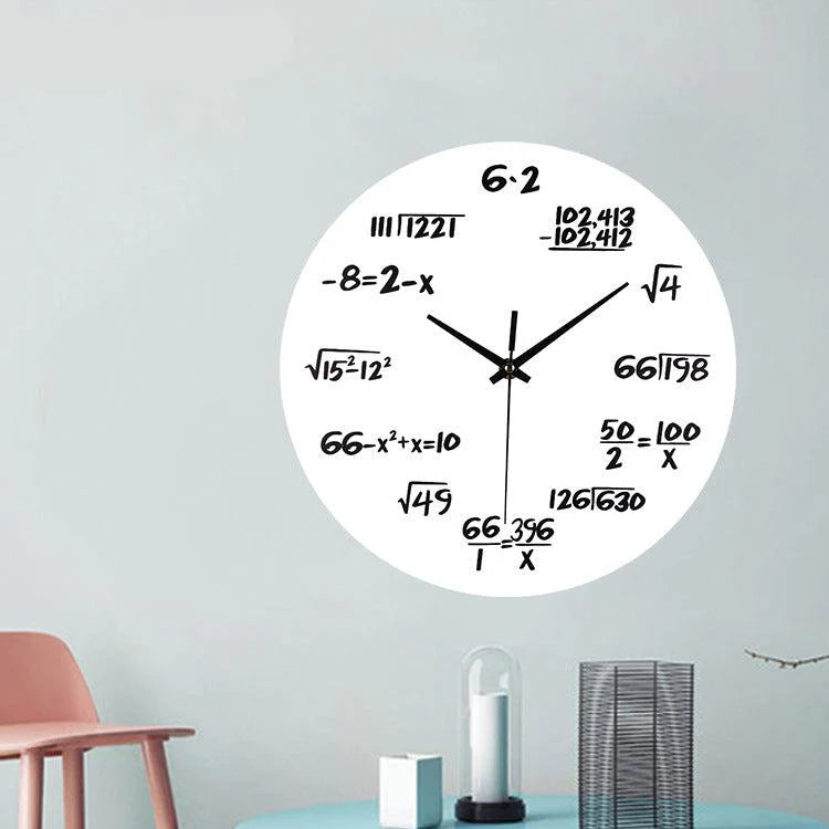 Mathematics Themed Silent Wall Clock – Stylish & Intellectual Design