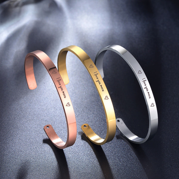 I love You Promise Cuff Bracelet Gift for Her