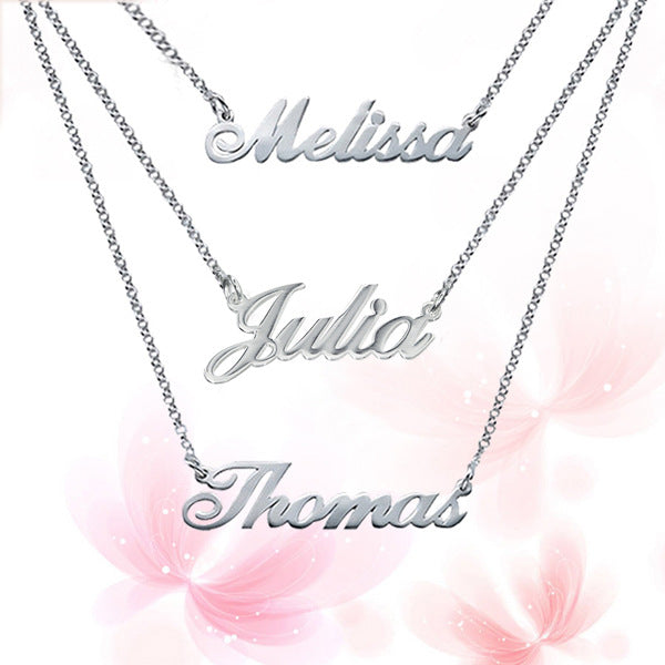 3 Chains Custom Name Sterling Silver Necklace
