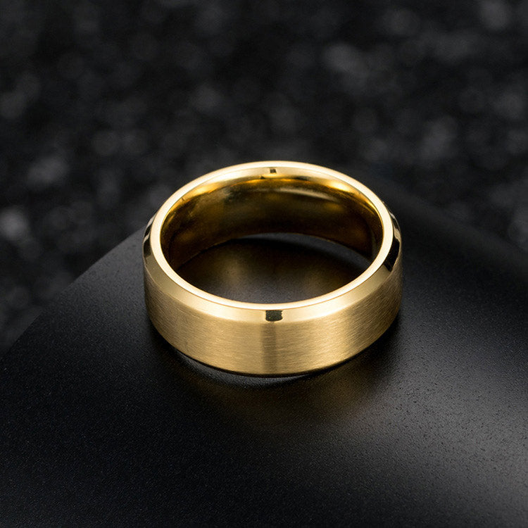 Engraved Simple Matte Mens Ring