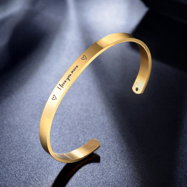 I love You Promise Cuff Bracelet Gift for Her