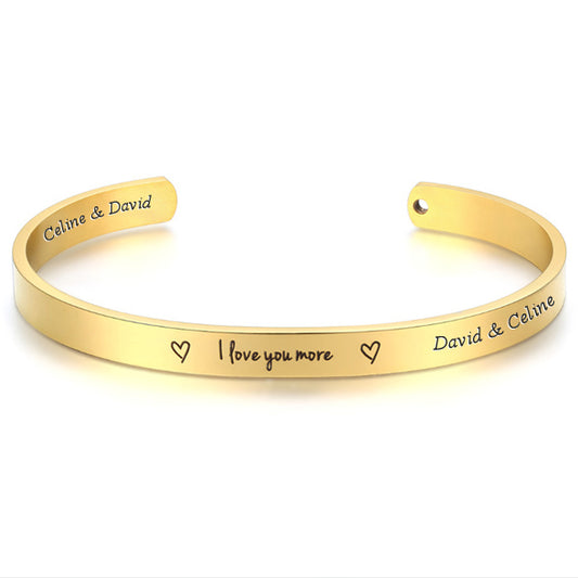 I love You Promise Cuff Bracelet Gift for Her