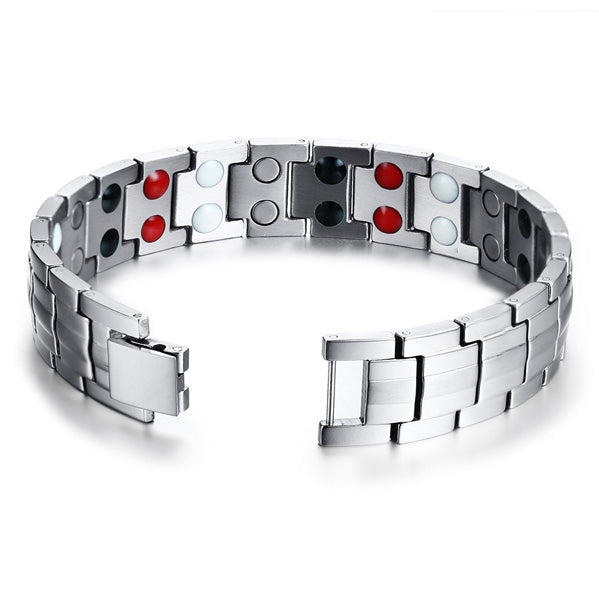 Engraved Magnetic Bracelet for Him Stainless Steel