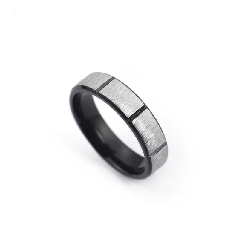 Custom Grooved Comfort Fit Mens Ring 6mm Steel