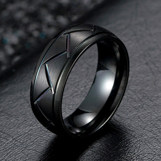 Custom Mens Wedding Band 8mm Polished Titanium
