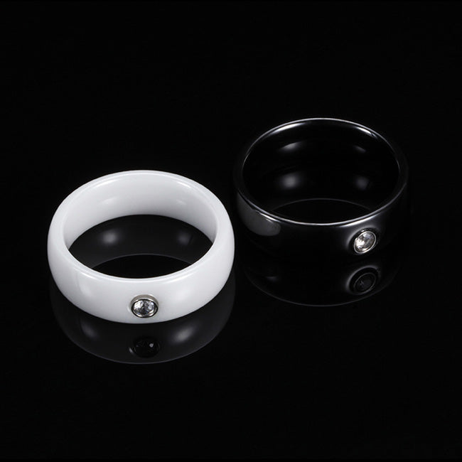 Engraved Ceramic Promise Rings for Girlfriend Boyfriend