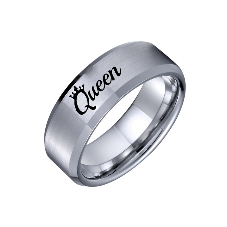 Engraved Promise Rings King and Queen Crown