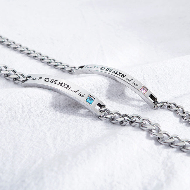 King Queen Matching Couple Bracelets with Custom Engraving