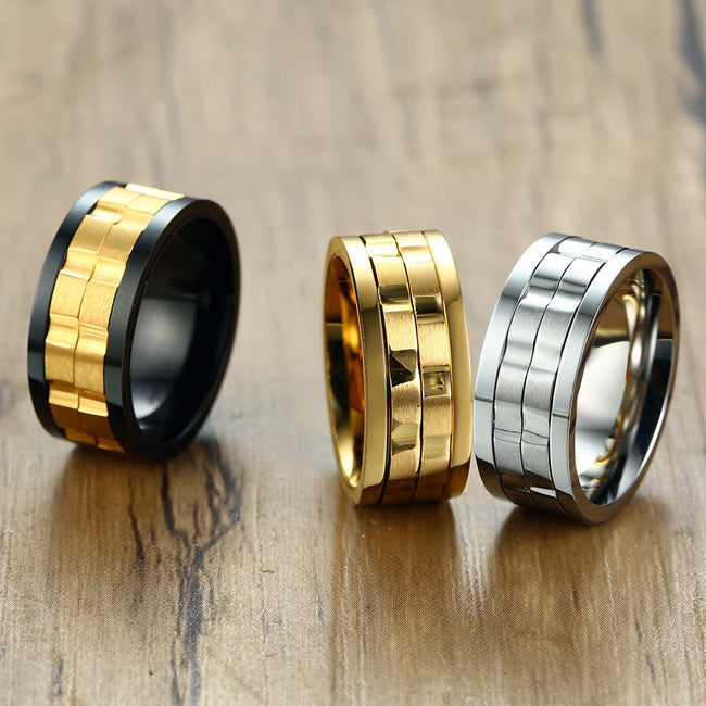 Personalized Fidget Spin Ring for Him 9mm