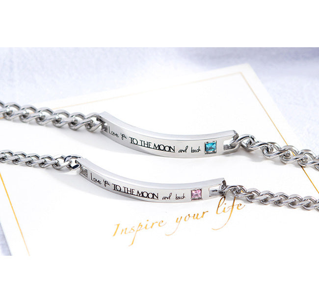 King Queen Matching Couple Bracelets with Custom Engraving