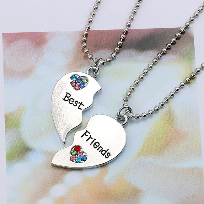 Bff Hearts Matching Necklaces Christmas Gift