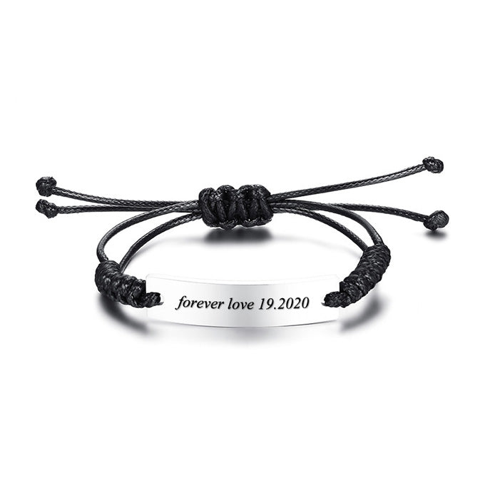 Name Plate Mens Promise Bracelet Birthday Gift
