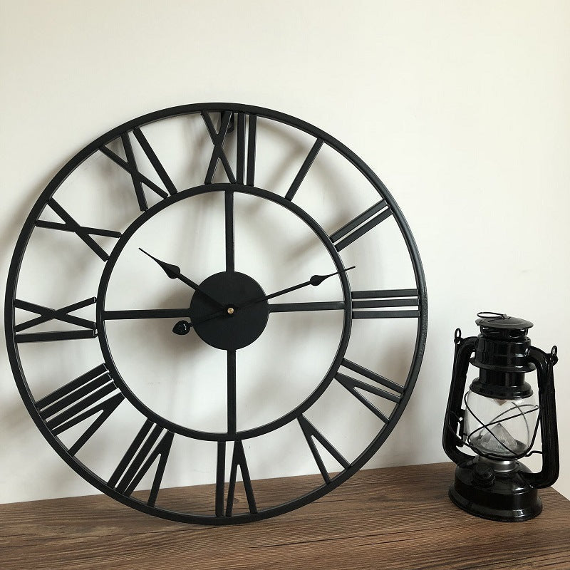Roman Numerals Metal Wall Deco Clock 40cm