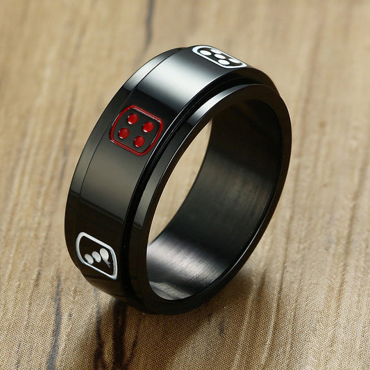 Custom Engraved Dice Mens Ring