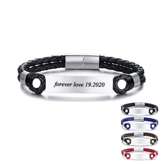 Personalized Mens Promise Bracelet Anniversary Gift