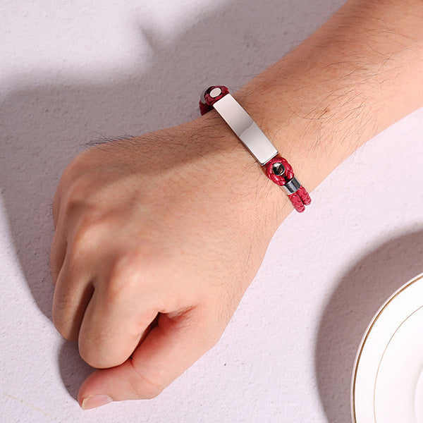 Personalized Mens Promise Bracelet Anniversary Gift